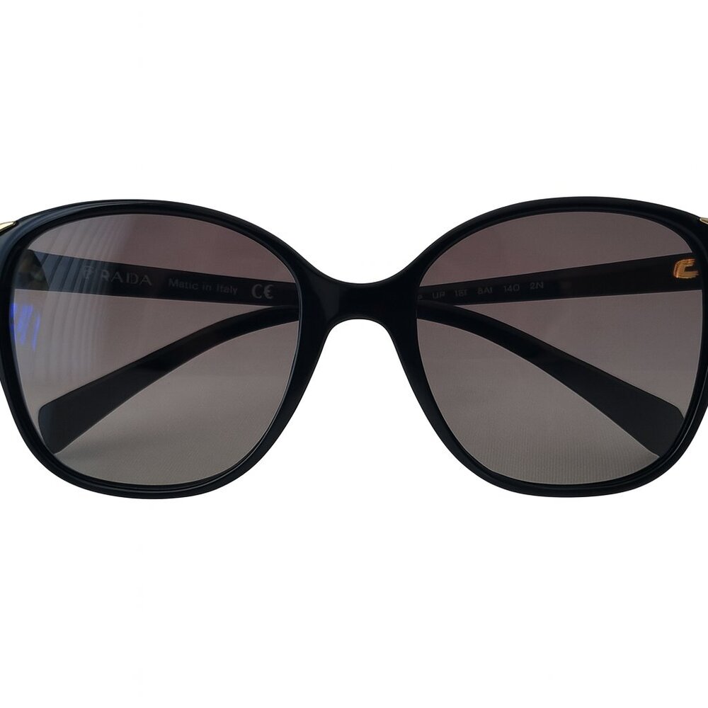 Prada SPR 010 1AB-3M1 Black Oversized Sunglasses 55-17 140 w/ Case – Never Worn - Picture 6 of 10